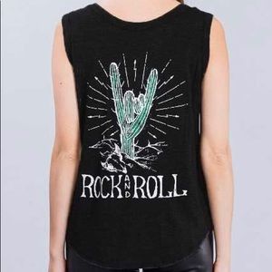 Sweet Claire Size S Black Cactus Tank Top